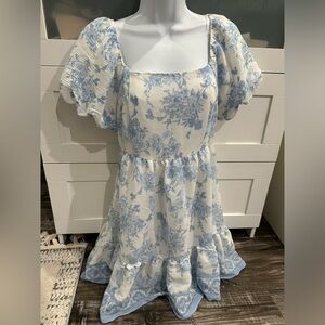 Blue floral dress M